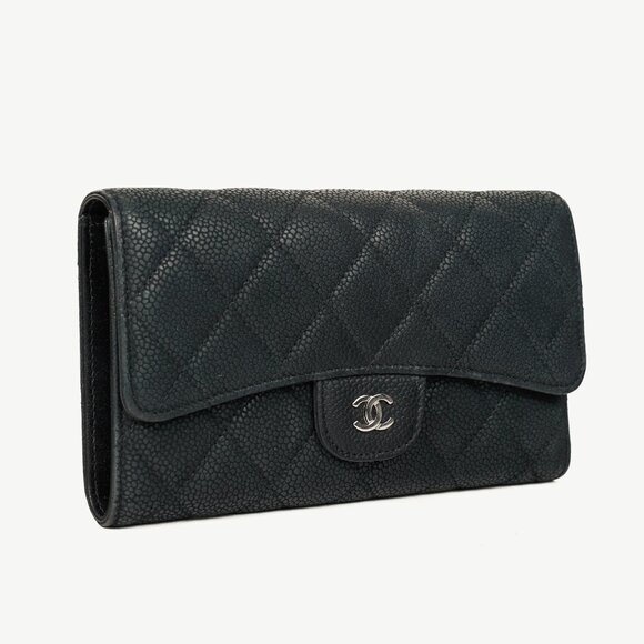 Chanel 13S Noir Caviar Classic Quilted Flap Portefeuille Wallet - Picture 2 of 15